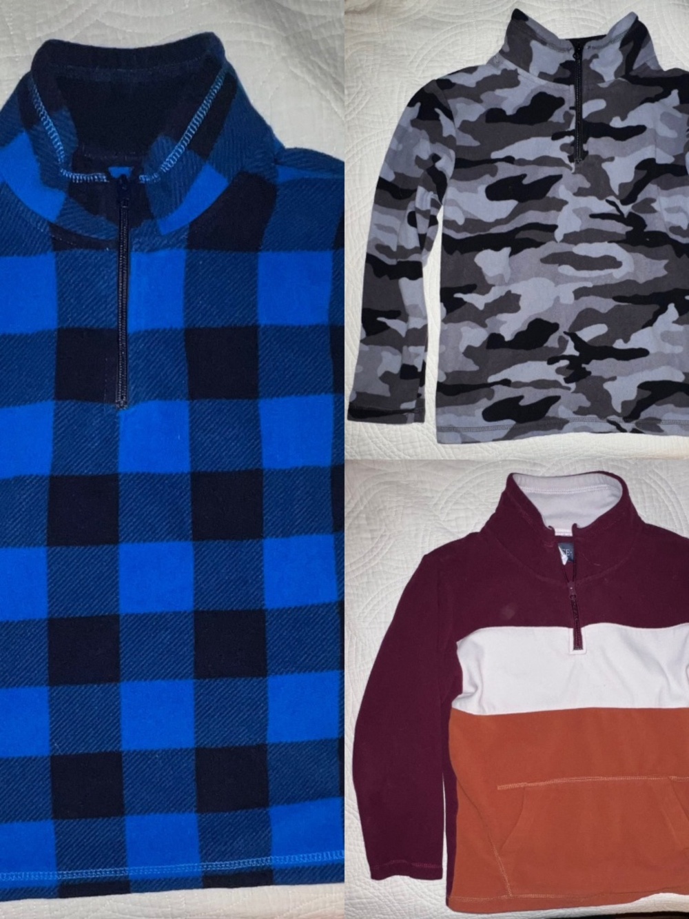 3 kids fleece pullovers